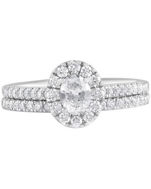 Brilliant Diamond 14K 1 Cttw Lab Grown Diamond Oval Bridal Set (G-H, Si1-Si2) - White