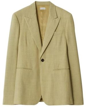 Burberry Tailored Wool Blazer, Brand Size 54 Us - Green