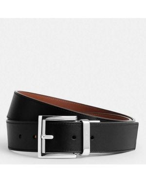 COACH Harness Buckle Cut-To-Size Reversible Leather Belt - Black