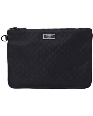 Jimmy Choo Derek-N Jc Embossed Nylon Clutch - Black
