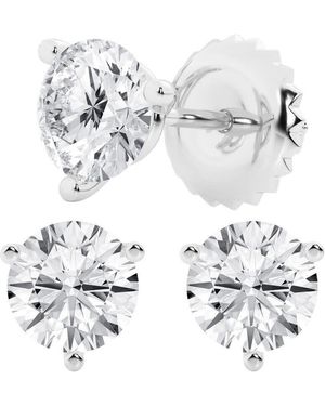 Brilliant Diamond 3 Carat Round Cut Lab Grown Diamond Stud Earrings - White