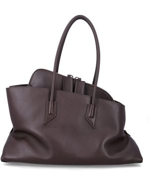The Attico La Passeggiata Medium Leather Tote - Brown