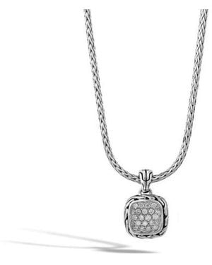 John Hardy Classic Chain Pendant Necklace With Diamonds - Metallic