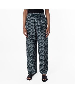 Burberry Printed Silk Pants, Brand Size 4 Us - Black