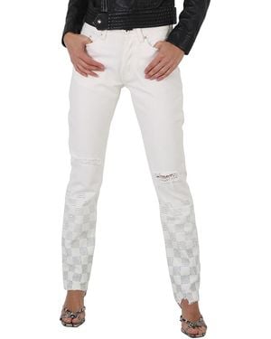 Filles A Papa Embellish Crystal Checkerboard Trousers, Waist - Black