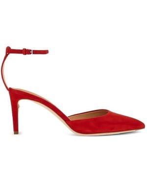 Ferragamo Pointed-Toe Ankle-Strap Heels - Red