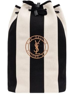 Saint Laurent Rive Gauche Canvas Backpack - Black