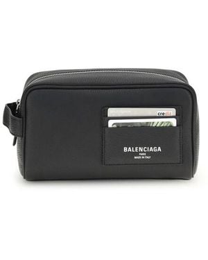 Balenciaga Logo Beauty Case - Black