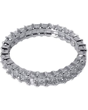 Apm Monaco Ladies Eclat-Toned Crystal Embellsiehed Ring - Metallic