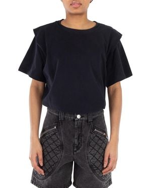 Isabel Marant Zelitos Cotton T-Shirt - Black