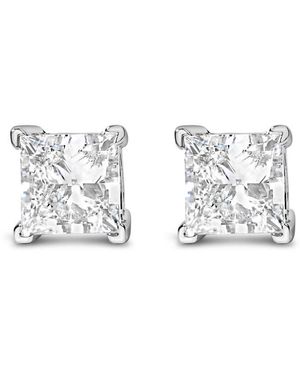 Haus of Brilliance 14K 1 1/2 Cttw Princess Cut Lab-Grown Diamond Solitaire Stud Earrings (F-G, Vs2-Si1) - Metallic