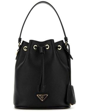 Prada Leather Re-Edition 1978 Bucket Bag Nero Vitello Borse A Secchiello - Black