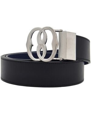 Bally Emblem 35 Reversible And Adjustable Leather Belt, Cm - Blue