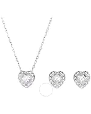 Swarovski Ariana Grande X Heart Necklace And Earring Set - Metallic