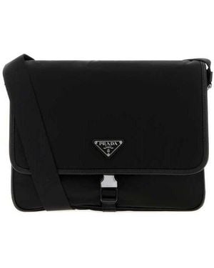 Prada Canvas Shopping Bag Nero Borse A Mano - Black