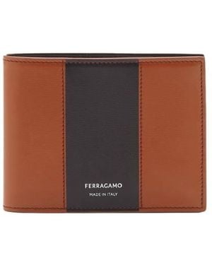 Ferragamo Logo-Stamp Calf Leather Wallet - Brown