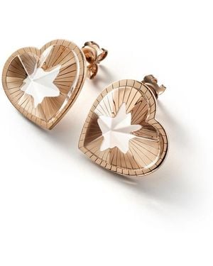 Baccarat 18K Plated On Sterling, Crystal Heart Earrings 2812895 - Metallic