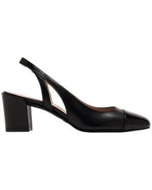 Stuart Weitzman Sleek 50 Leather Slingback Pumps - Black