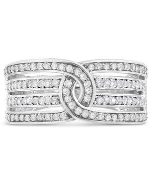 Haus of Brilliance 925 Sterling 1/2 Cttw Diamond Multi-Row Bypass Band Ring (I-J Colour, I3 Clarity) - Metallic