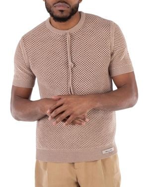 Fendi Regular-Fit Short-Sleeved Knit Sweater, Brand Size 50 Us - Brown
