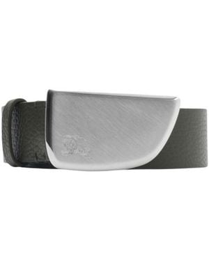 Burberry Leather Shield Belt - Grey
