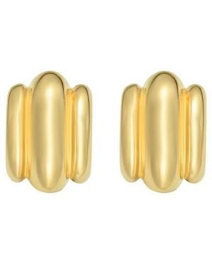 Tresorra 14K Triple Bar Half Hoop Earrings - Yellow