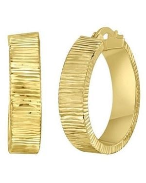 Tresorra 14K Ribbed Round Hoop Earrings - Yellow