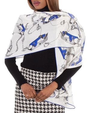 Burberry Knight Hardware Print Silk Scarf - Grey