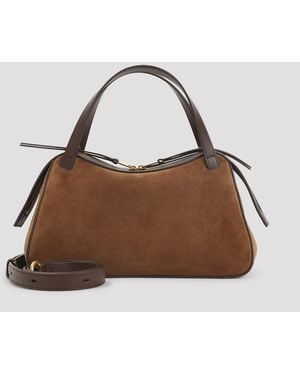 Jil Sander Dune Suede Leather Shoulder Bag - Brown