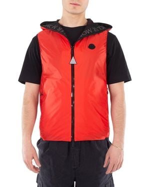 Moncler Reflective Logo Hooded Jacket, Brand Size 1 (Small) - Red