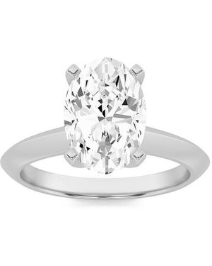 Mure And Co 1Ctw Oval Shaped Lab Grown Diamond (F/Vs) Knife Edge Shank Solitaire Engagement Ring - White