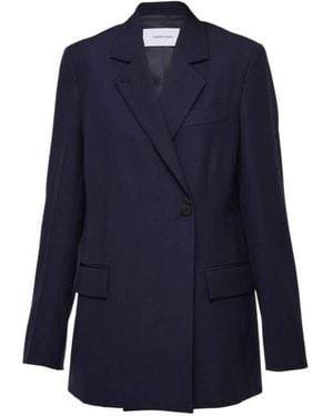 Ferragamo Double Breasted Wool Blazer, Brand Size 46 Us - Blue