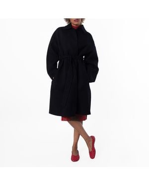 Burberry Belted Cashmere Wrap Coat, Brand Size 10 Us - Black
