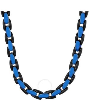 Robert Alton Stainless Steel With & Finish Curb Link Chain - Blue