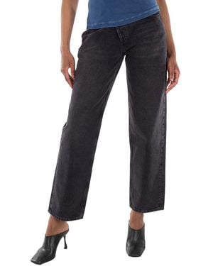 Agolde Ladies Shambles (Washed) Criss Cross Jeans, Waist - Black