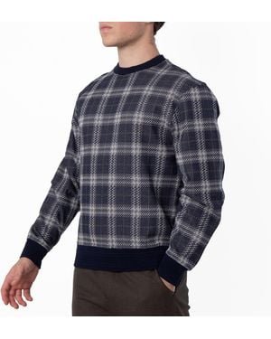 Burberry Checked Cotton-Blend Jumper - Grey