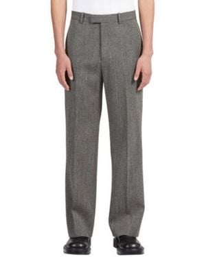 Ferragamo Flat Front Tailored Pants, Brand Size 46 (Waist - Gray