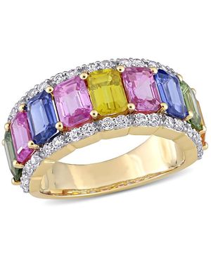 Amour 6 4/5 Ct Tgw Multi-colour Sapphire Eternity Ring - Blue