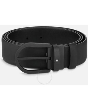 Montblanc Leather Horseshoe Buckle Belt - Black