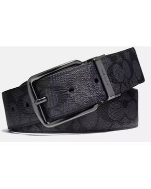 COACH Harness Buckle Cut-To-Size Reversible Belt - Black