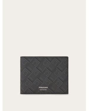 Ferragamo Patterned Fabric Wallet - Grey