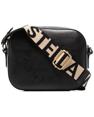 Stella McCartney Camera Bag With Perforated Stella Logo - Black
