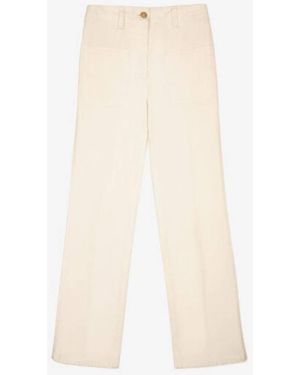 Bally Bone Cotton Tailored Pants, Brand Size 38 Us - Natural