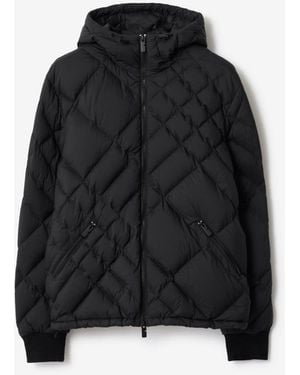 Burberry Check-Stitch Nylon Doversgreen Puffer Jacket - Black