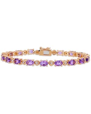 Amour 7-1/5 Ct Tgw Oval-Cut Amethyst And Diamond Accent Tennis Bracelet - Pink