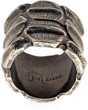 Roberto Cavalli Antique Tone Scale Effect Ring - Grey