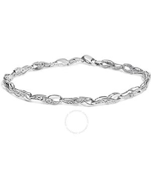 Haus of Brilliance 10K Diamond Accent Spiral Link Bracelet (H-I Color, I3 Clarity) - Metallic