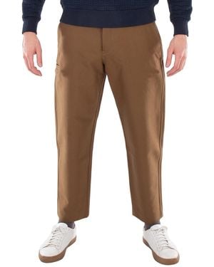 KENZO Straight-Leg Cotton Trousers, Brand Size 40 (Us - Brown
