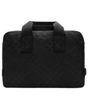 Burberry Check Jacquard Briefcase - Black