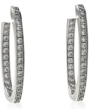 Apm Monaco Pave Oval Sterling Earrings - White